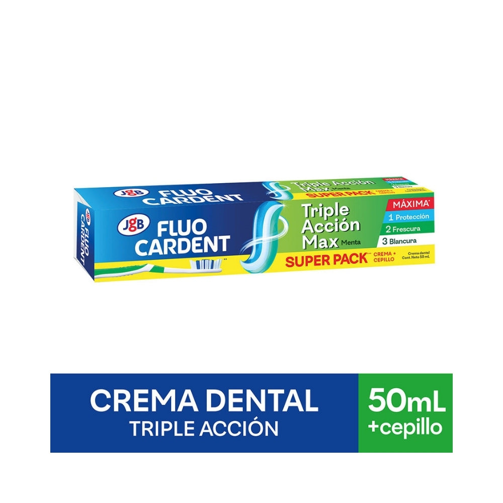 CREMA DENTAL + CEPILLO FLUOCARDENT FRESCURA MAX CAJA 50 ML