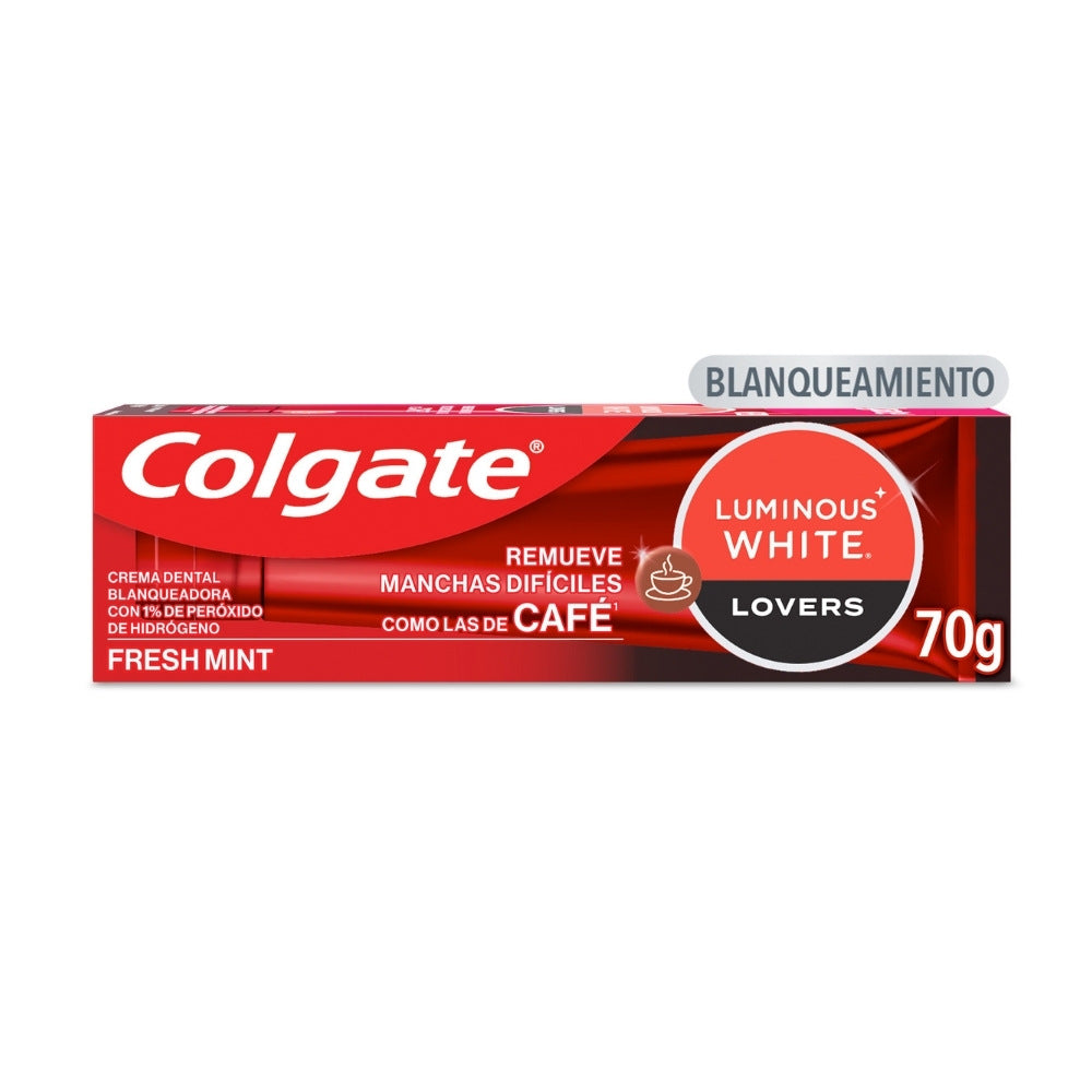 CREMA DENTAL COLGATE LUMINOUS WHITE LOVERS CAFE CAJA 70 G