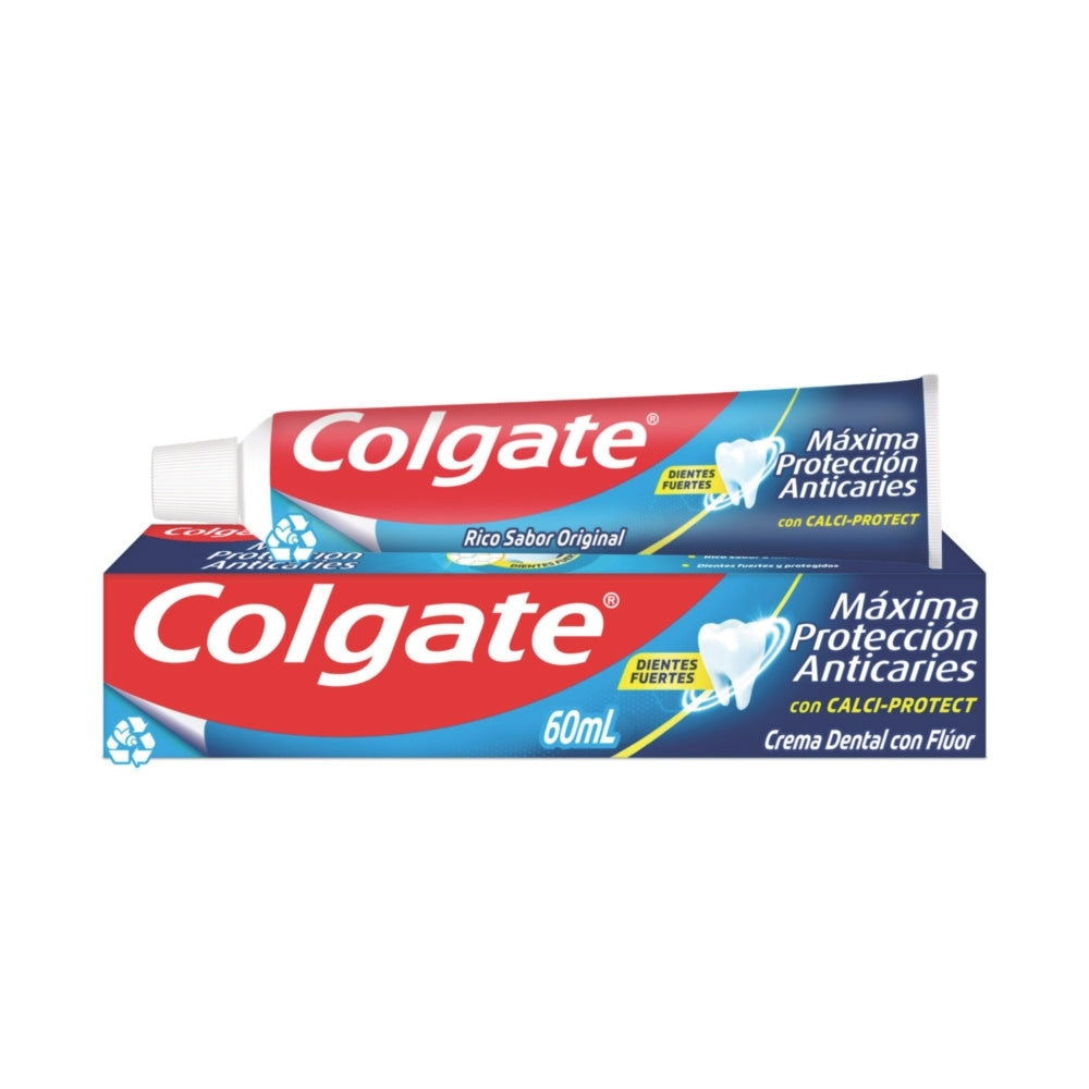 CREMA DENTAL COLGATE MAXIMA PROTECCION ANTICARIES CAJA 60 ML