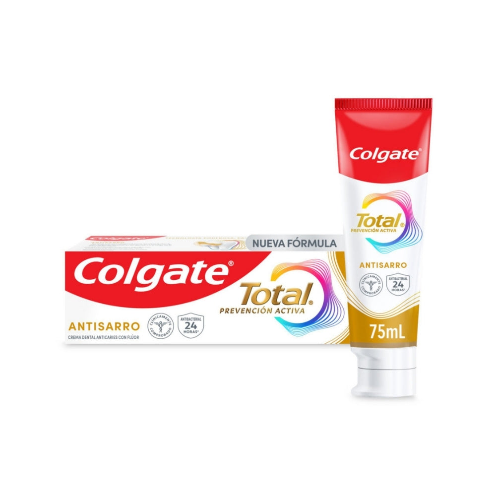 CREMA DENTAL COLGATE TOTAL ANTI SARRO PREVENCION ACTIVA CAJA 75 ML
