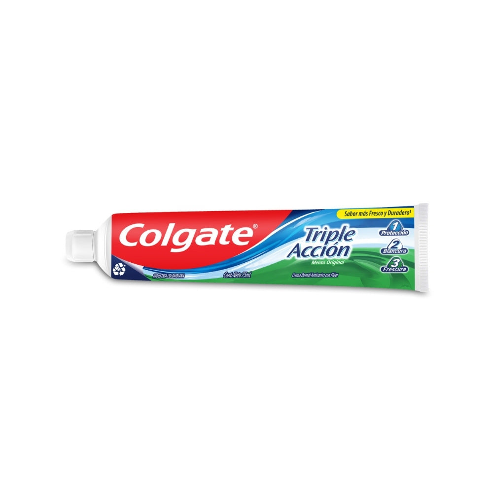 CREMA DENTAL COLGATE TRIPLE ACCION CAJA PAGUE 60 LLEVE 75 ML