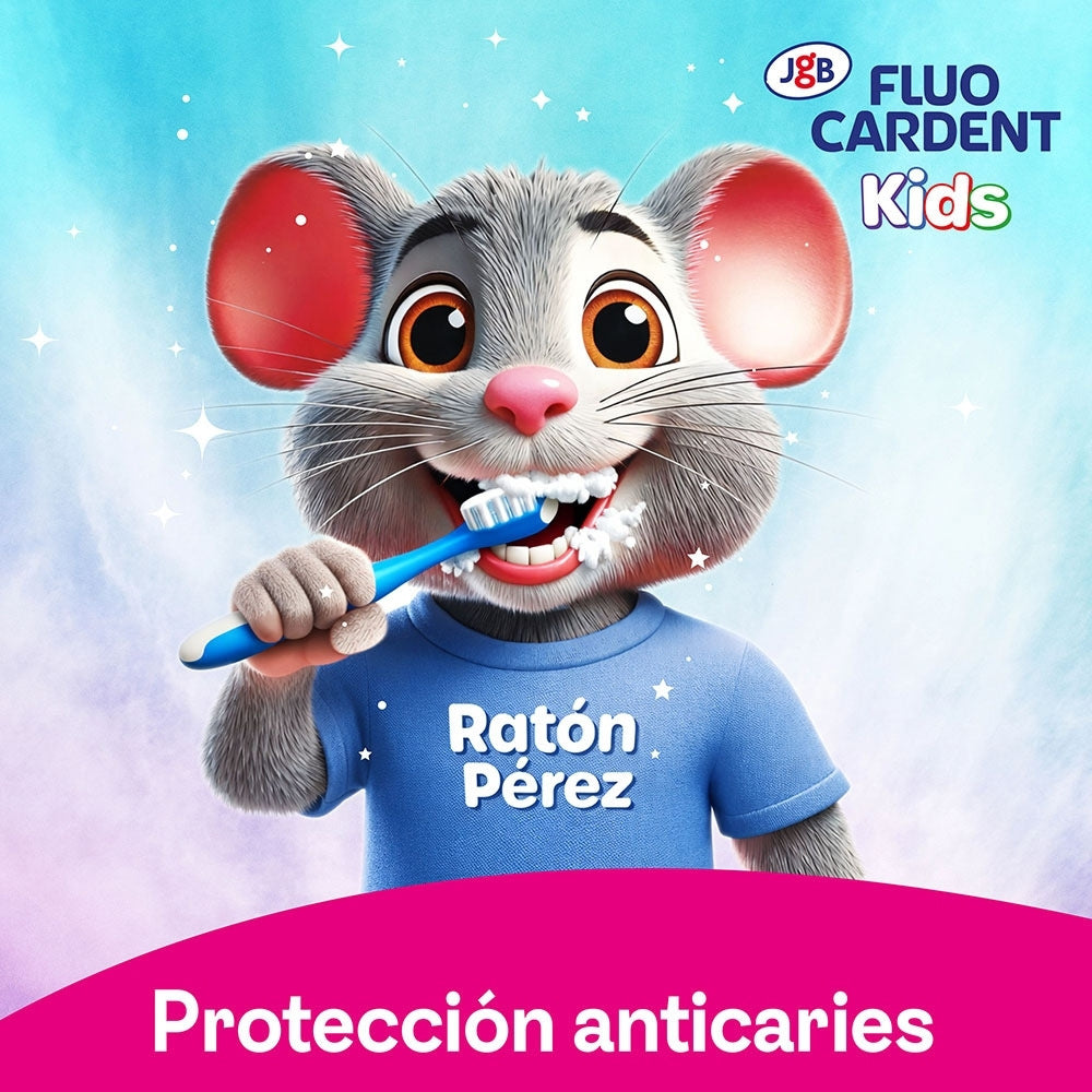 CREMA DENTAL FLUOCARDENT KIDS CON FLUOR TUBO 50 G + CEPILLO