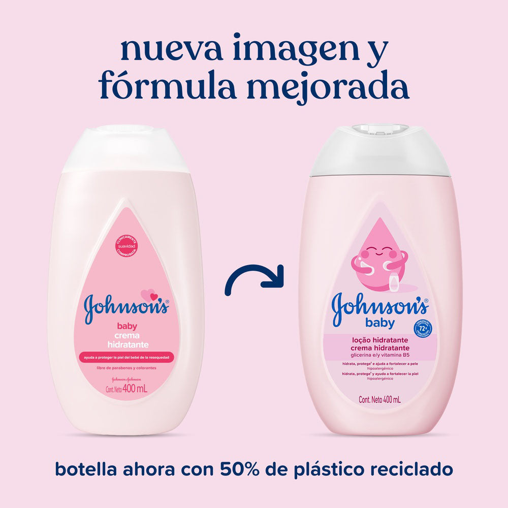 CREMA LIQUIDA JOHNSONS BABY ROSADA FRASCO 400 ML