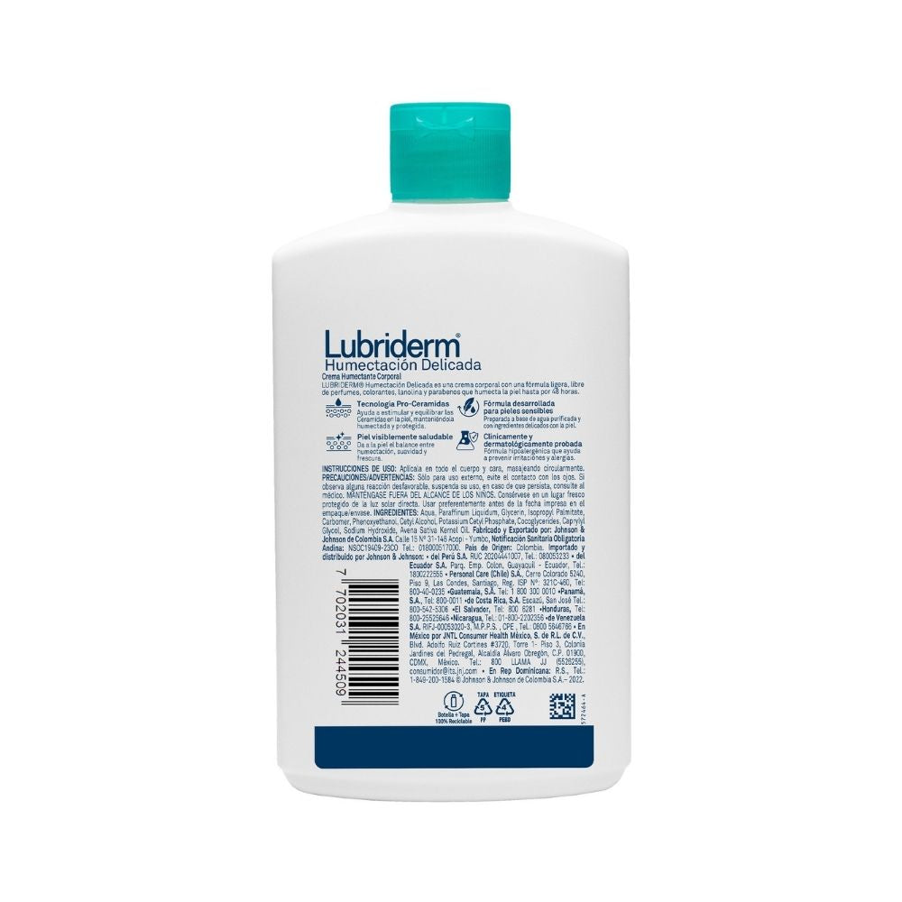 CREMA LUBRIDERM HUMECTACION DELICADA FRASCO 400 ML
