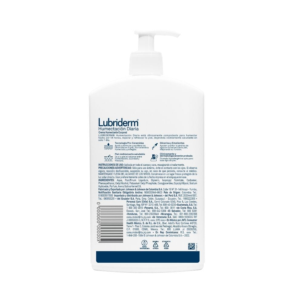 CREMA LUBRIDERM HUMECTANTE DIARIA FRASCO 750 ML