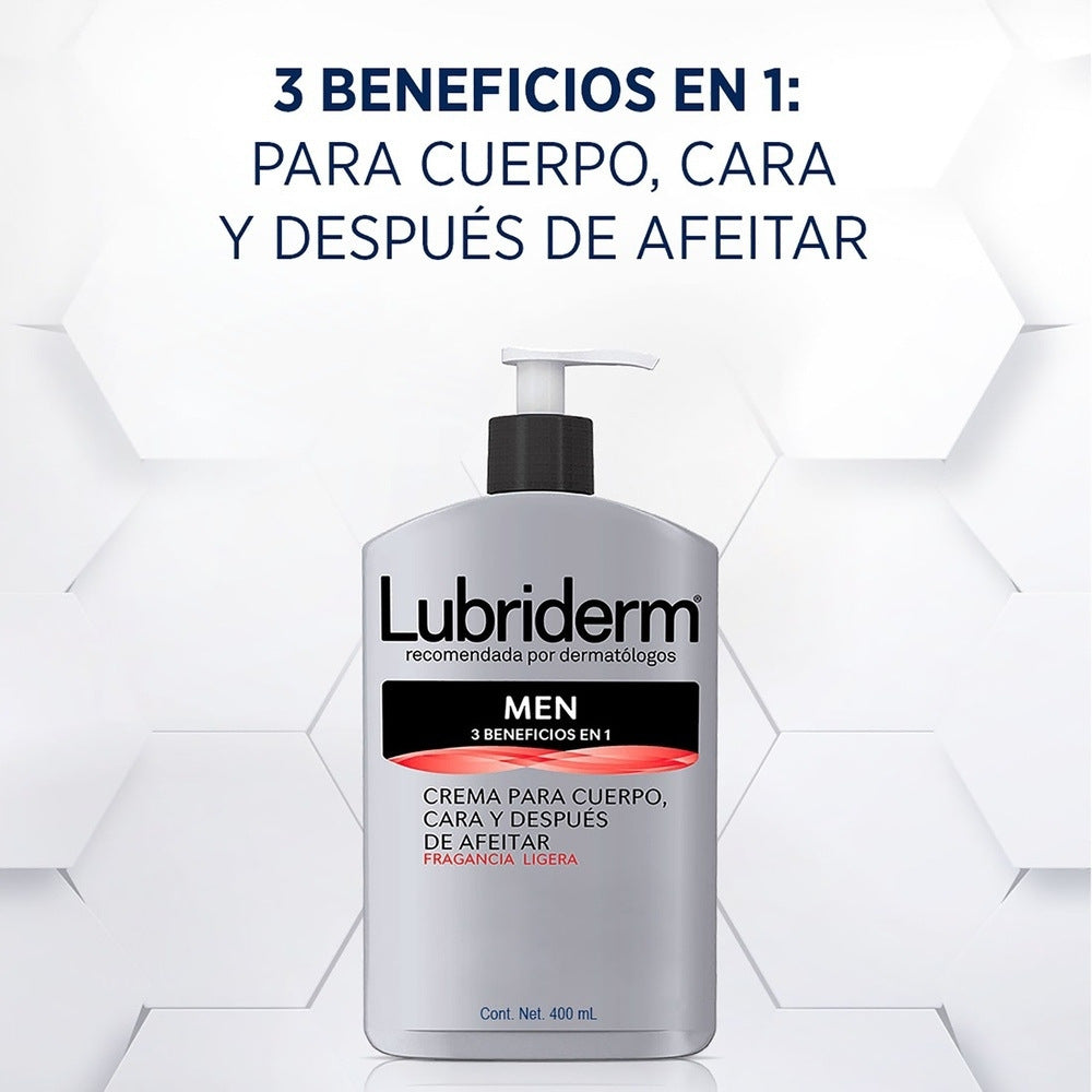 CREMA LUBRIDERM MEN CON FRAGANCIA FRASCO 400 ML