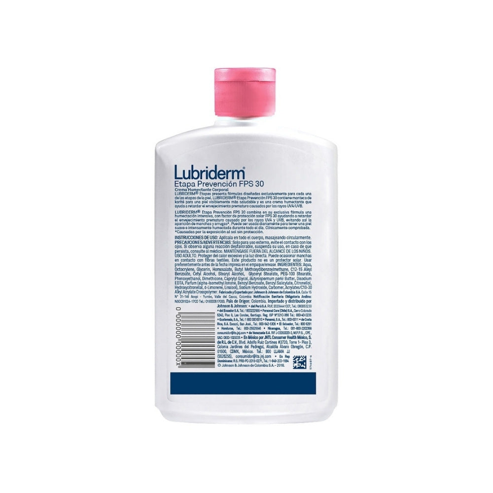 CREMA LUBRIDERM PREVENCION FPS 30 FRASCO 400 ML