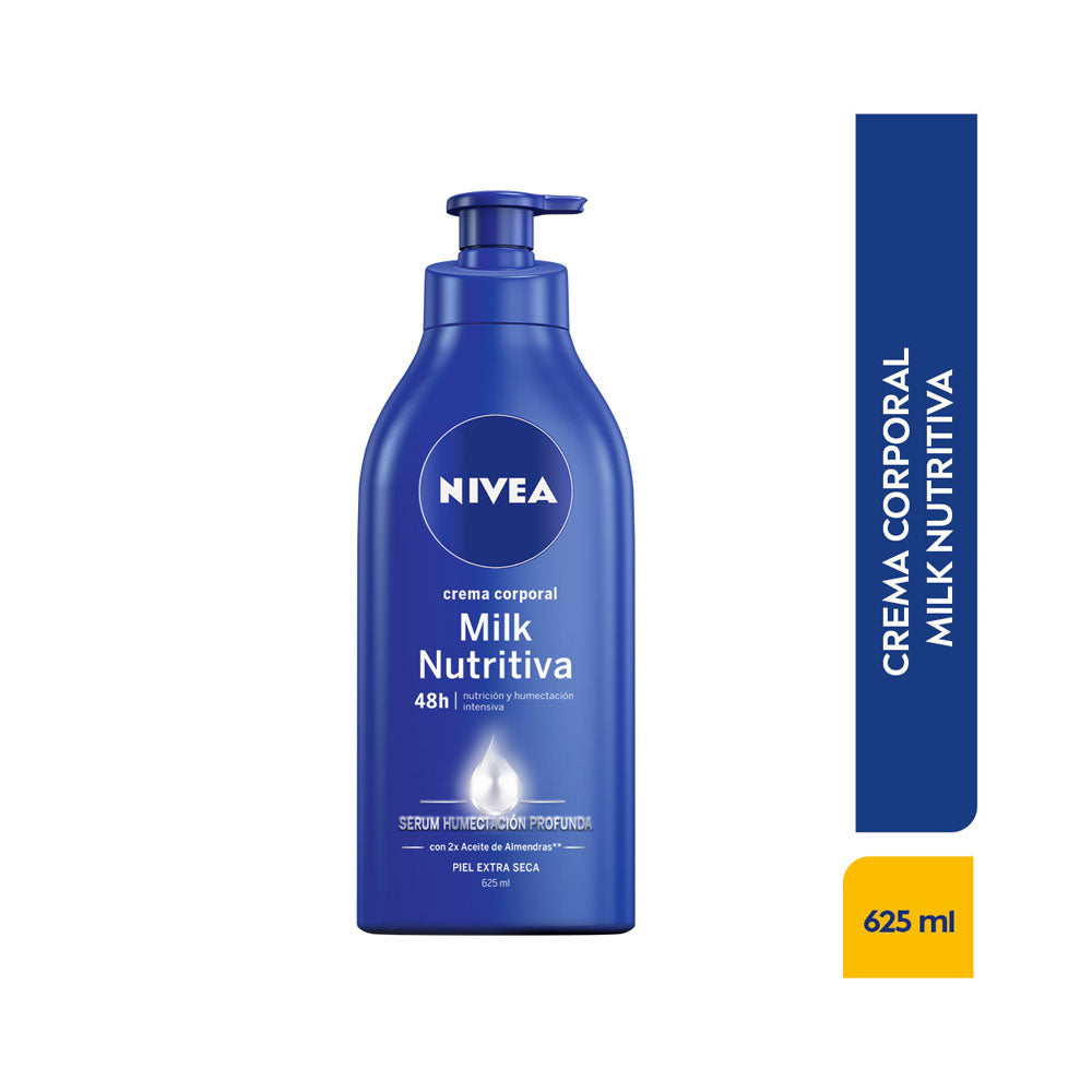 CREMA NIVEA BODY MILK NUTRITIVA 48H FRASCO 625 ML