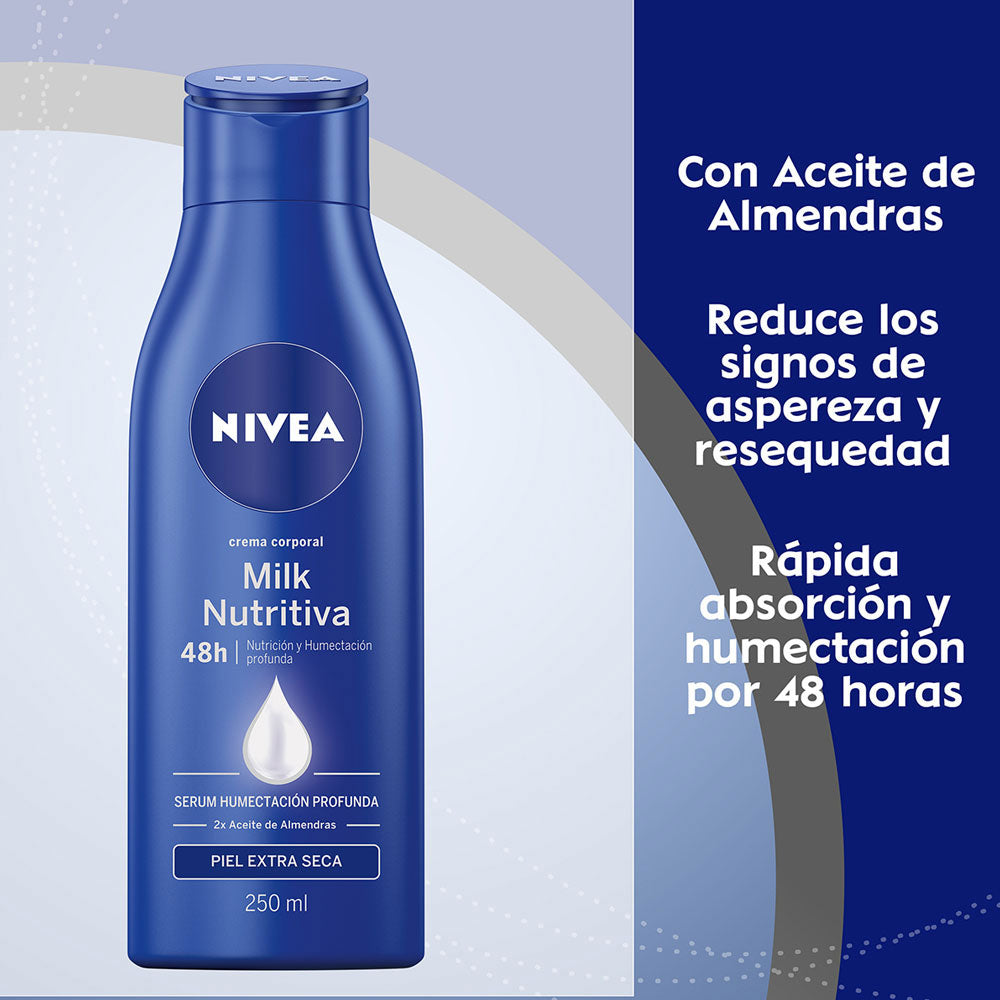 CREMA NIVEA BODY MILK NUTRITIVA FRASCO 250 ML