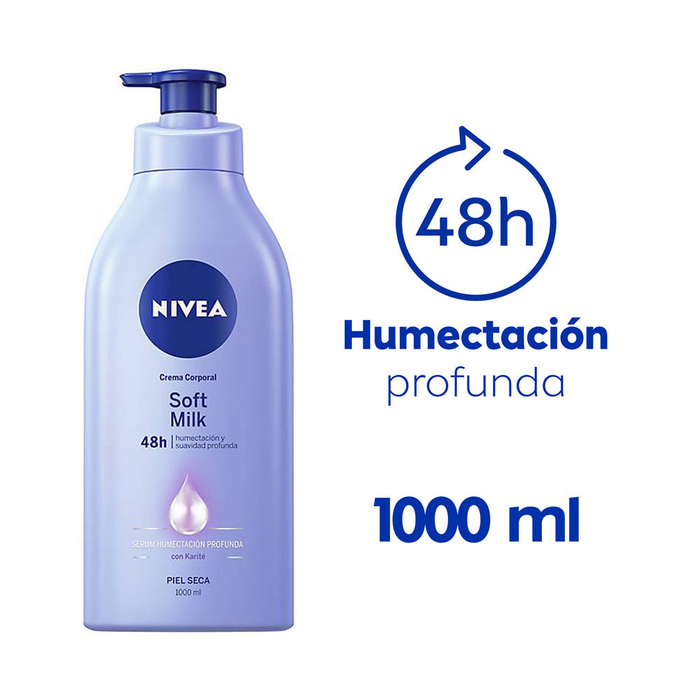CREMA NIVEA BODY SOFT MILK PIEL SECA FRASCO 1 LITRO