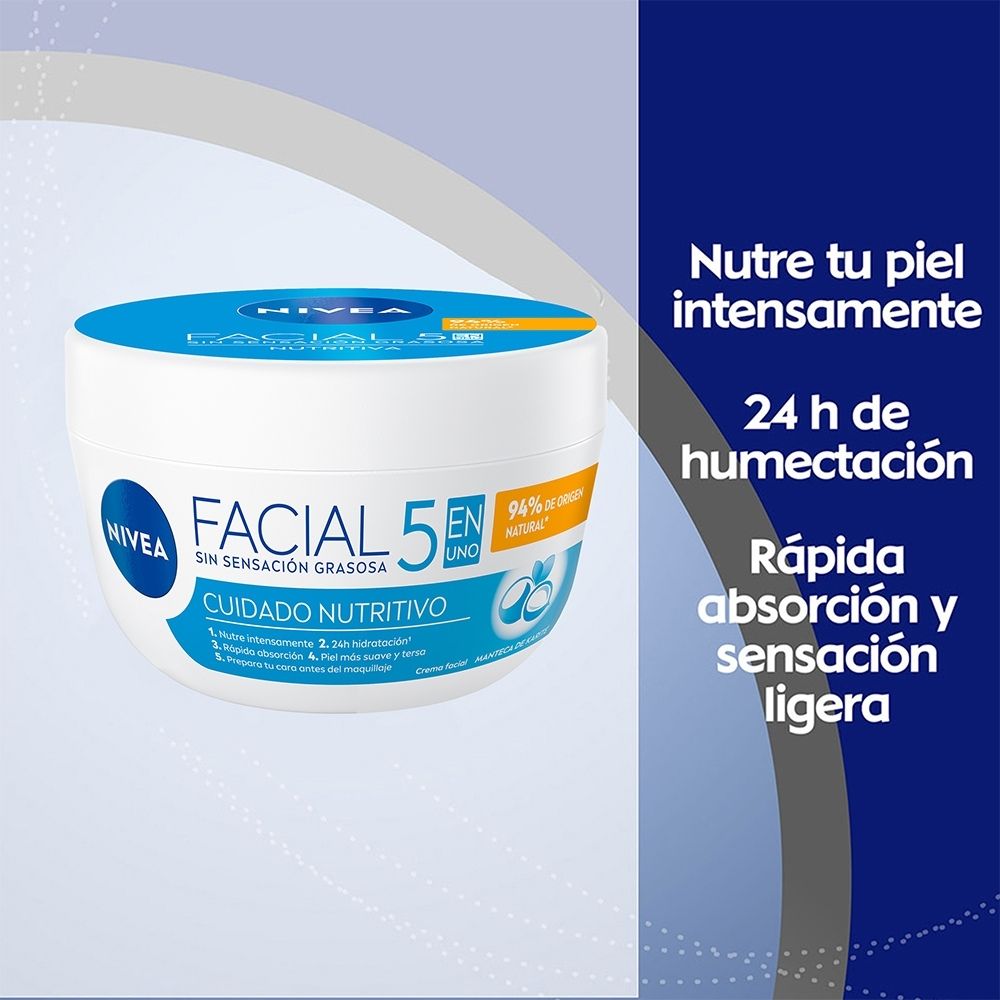 CREMA NIVEA FACIAL CUIDADO NUTRITIVO POTE 100 ML