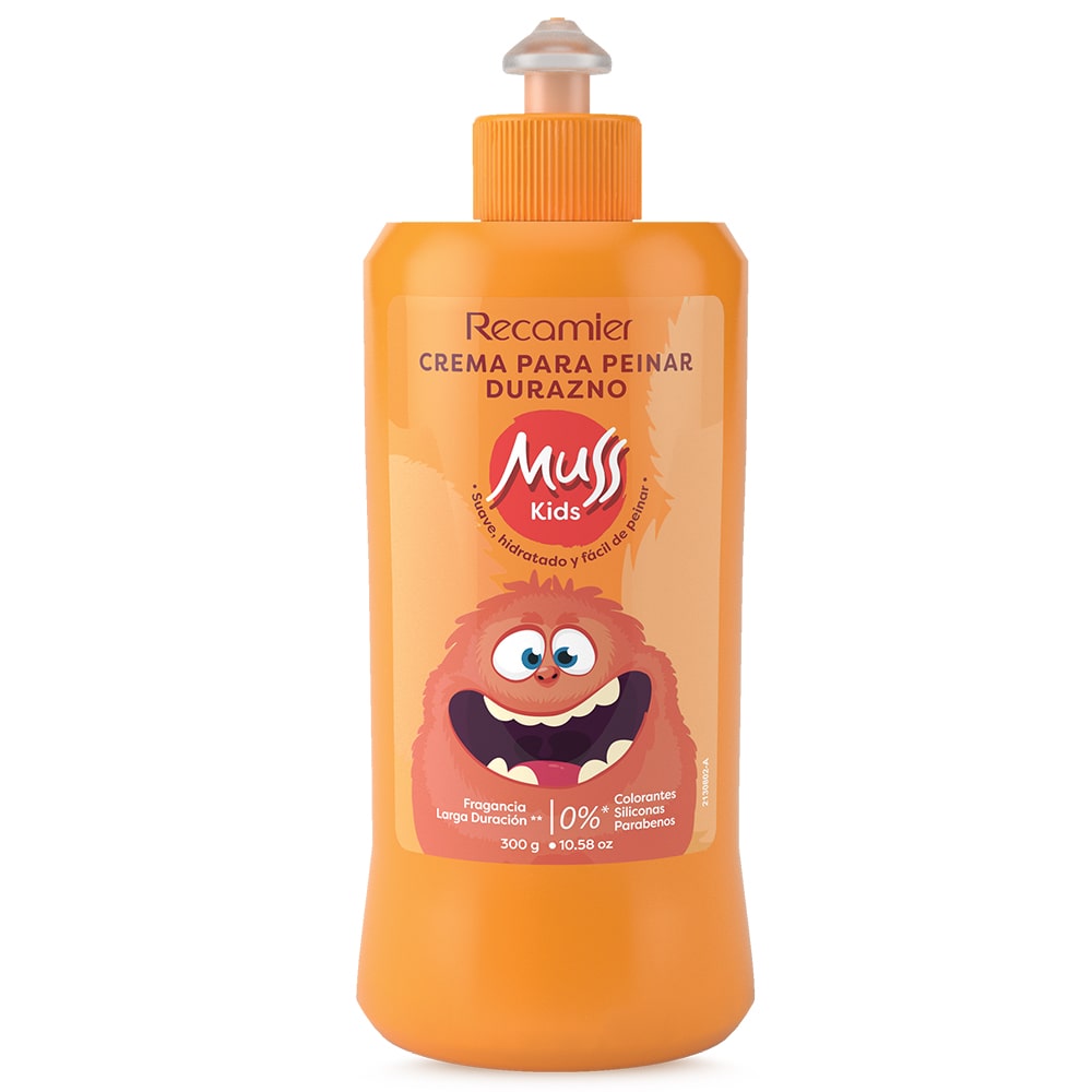 CREMA PARA PEINAR MUSS KIDS DURAZNO FRASCO 300 G