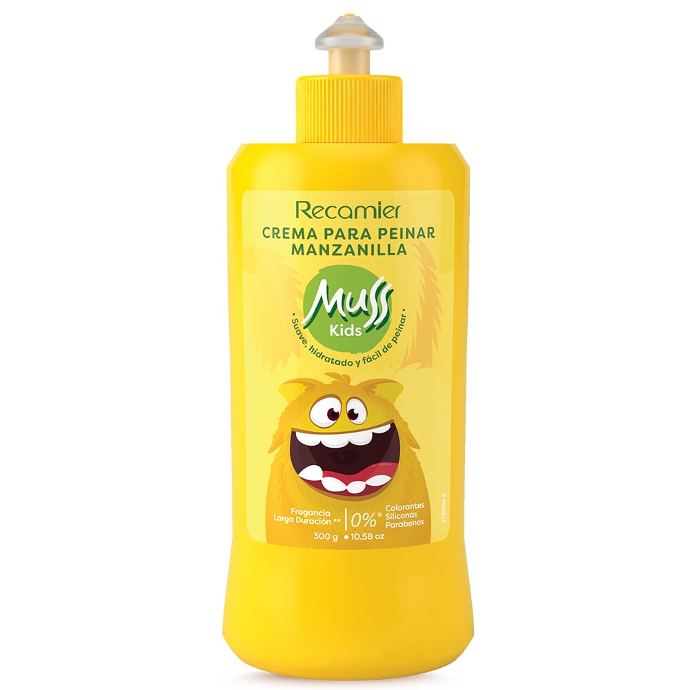 CREMA PARA PEINAR MUSS KIDS MANZANILLA FRASCO 300 G