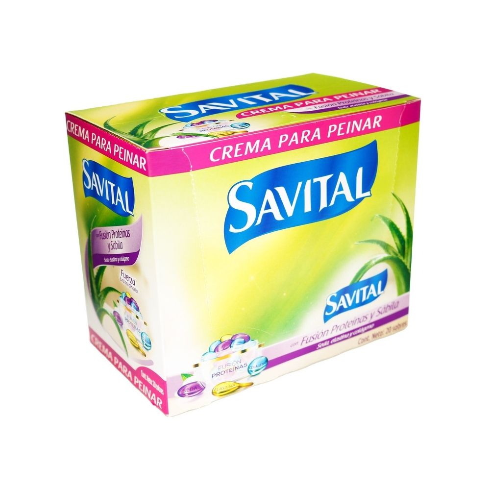 CREMA PARA PEINAR SAVITAL FUSION PROTEINAS+++ CAJA X 20 SACHETS