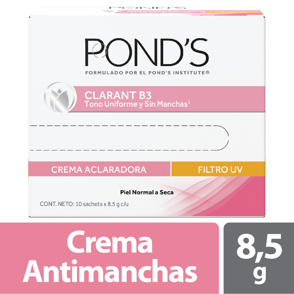 CREMA PONDS CLARANT B3 PIEL SECA CAJA X 10 SACHETS
