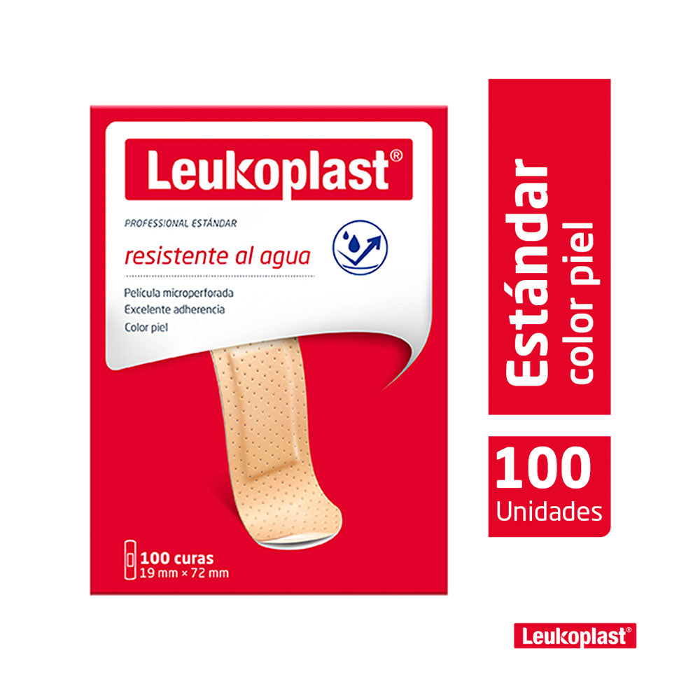CURAS LEUKOPLAST ESTANDAR PIEL CAJA X 100 UNDS