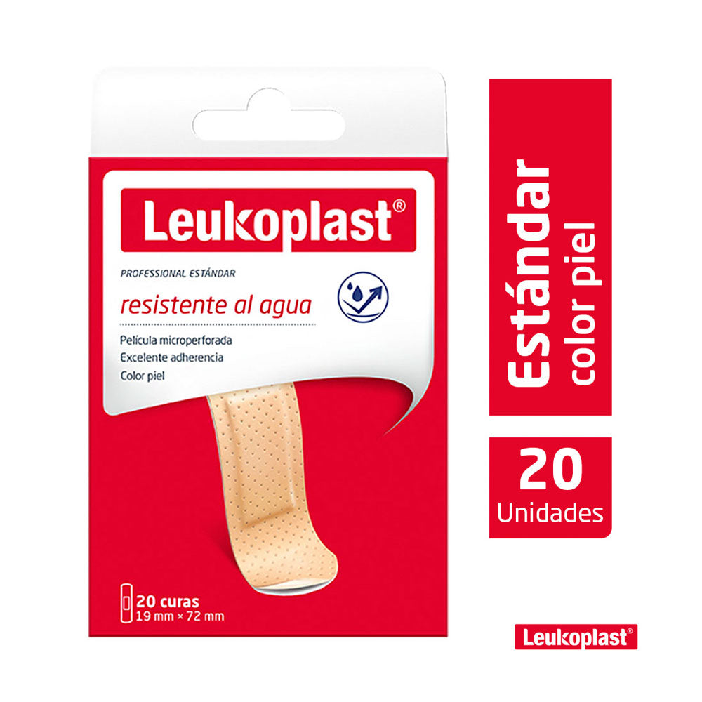 CURAS LEUKOPLAST ESTANDAR PIEL CAJA X 20 UNDS
