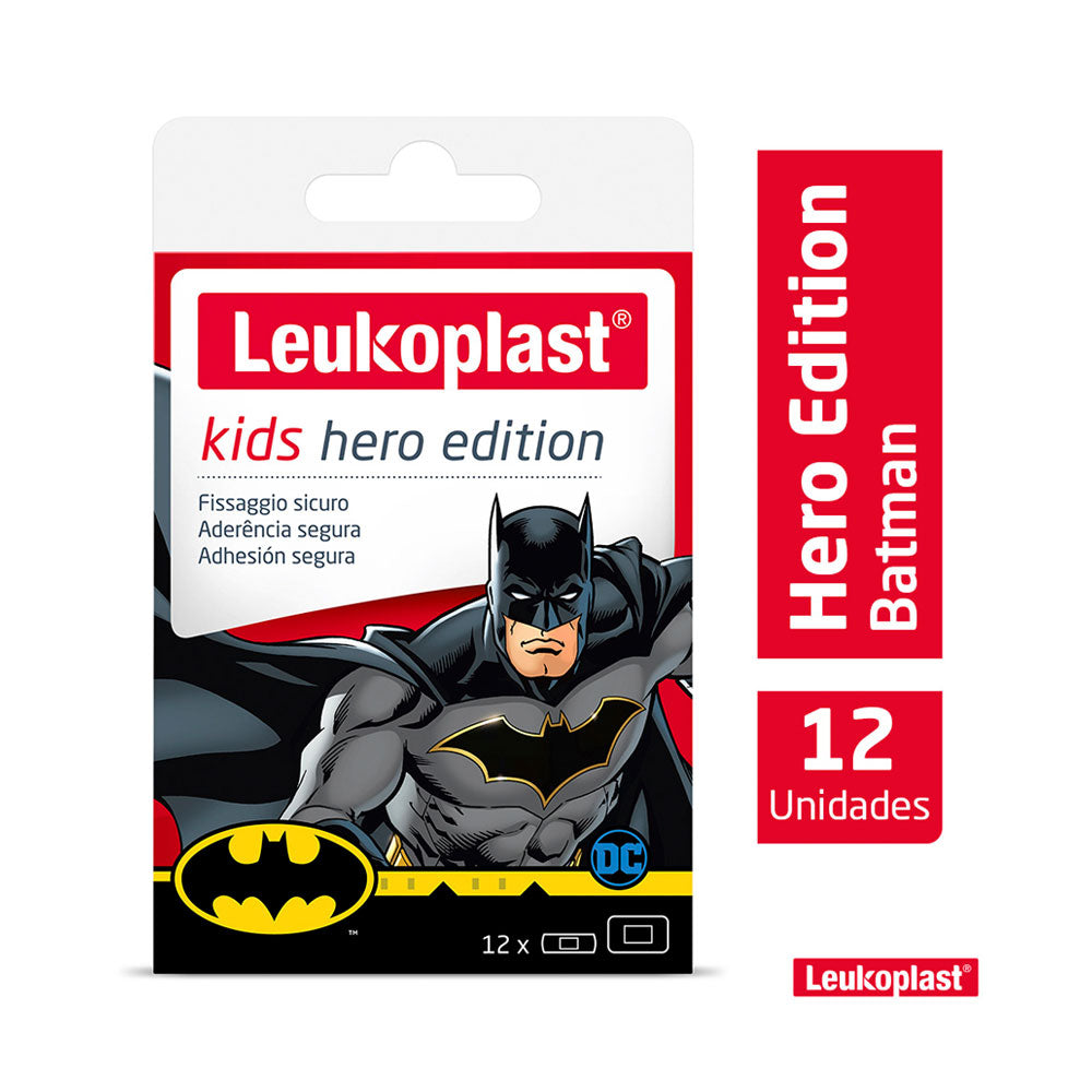CURAS LEUKOPLAST NIÑOS HEROES BATMAN CAJA X 12 UNDS