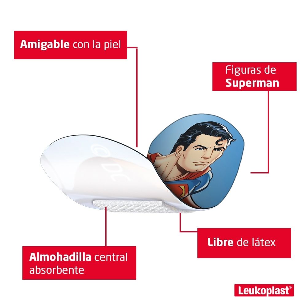 CURAS LEUKOPLAST SUPERMAN CAJA X 12 UNDS