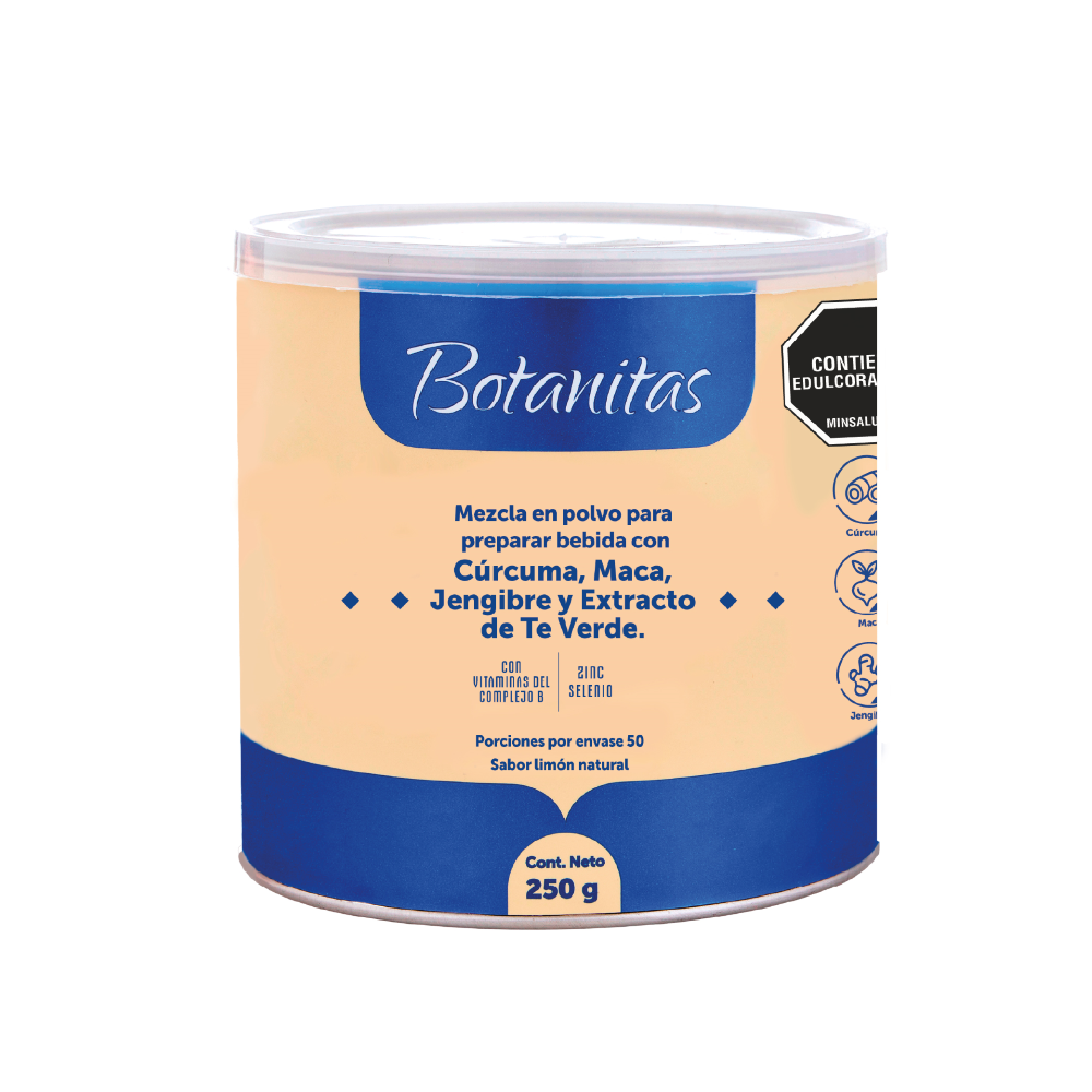 CURCUMA CON MACA BOTANITAS POLVO LIMON LATA 250 G
