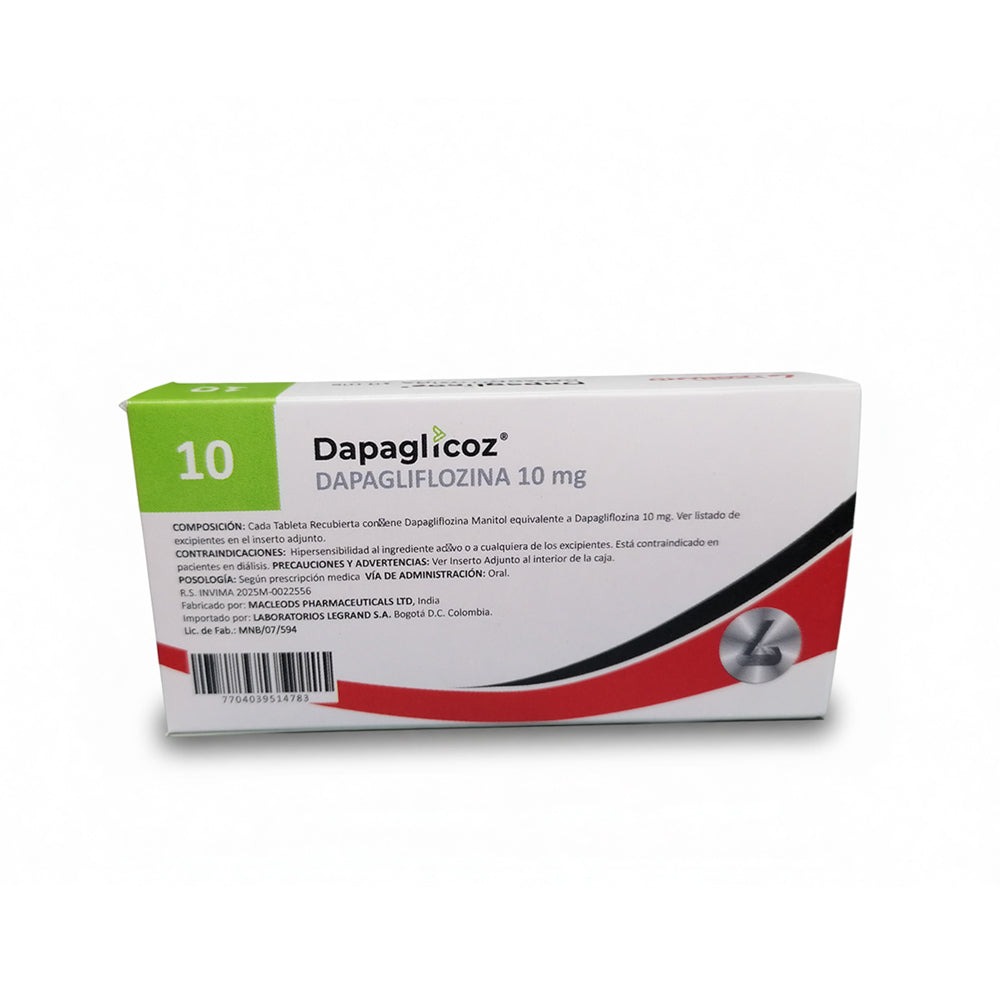 DAPAGLICOZ (RG) TABLETAS 10 MG CAJA X 30 UNDS
