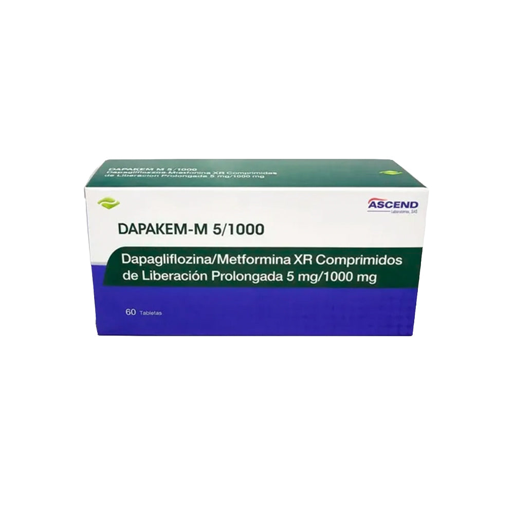 DAPAKEM-M TABLETA LP 5/1000 MG CAJA X 60 UNDS