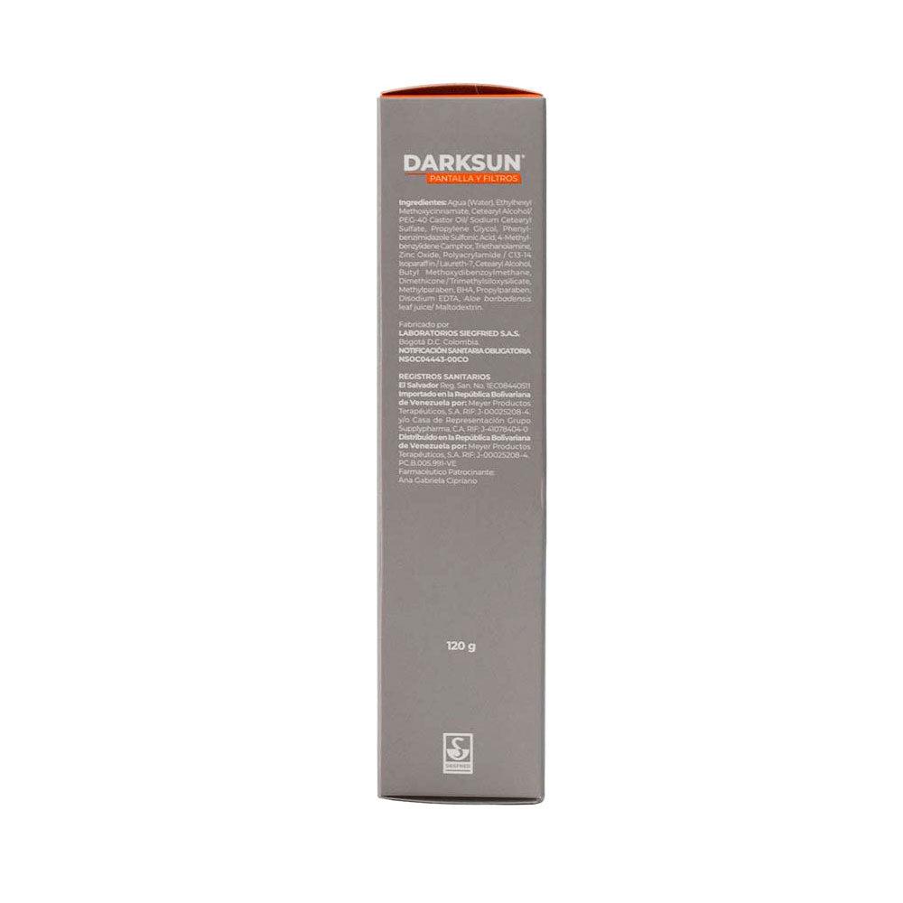 DARKSUN PANTALLA Y FILTRO SOLAR CAJA 120 G