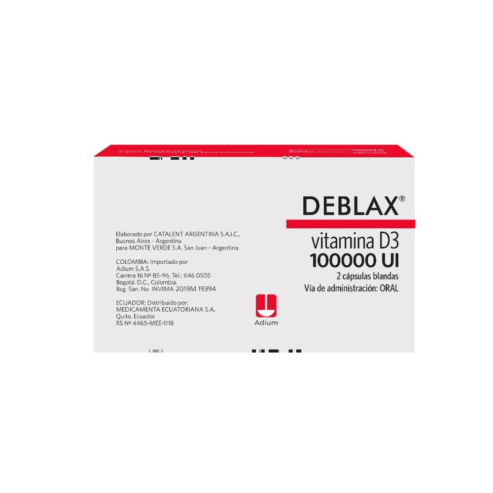 DEBLAX VITAMINA D3 CAPSULA 100000 UI CAJA X 1 UND