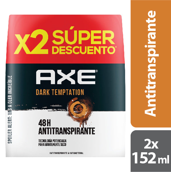 DESODORANTE AXE DARK TEMPTATION P.E SPRAY 2 X 90G