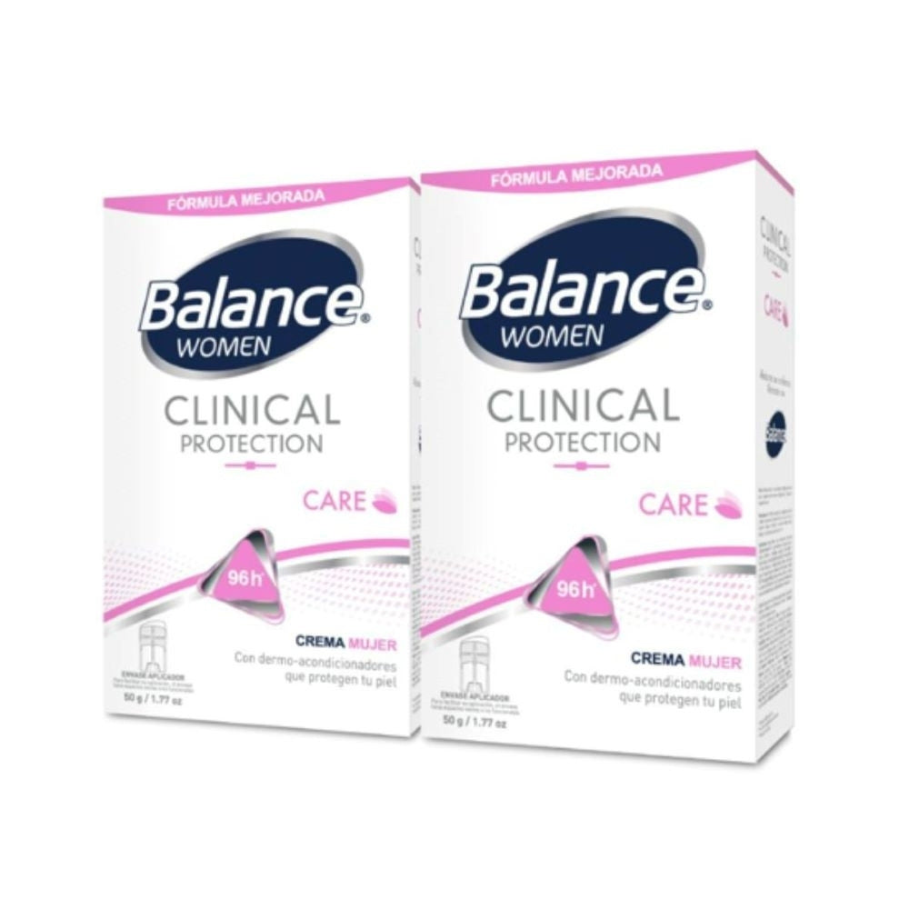 DESODORANTE CREMA BALANCE CLINICAL CARE MUJER BARRA 2X50G P.ESPECIAL