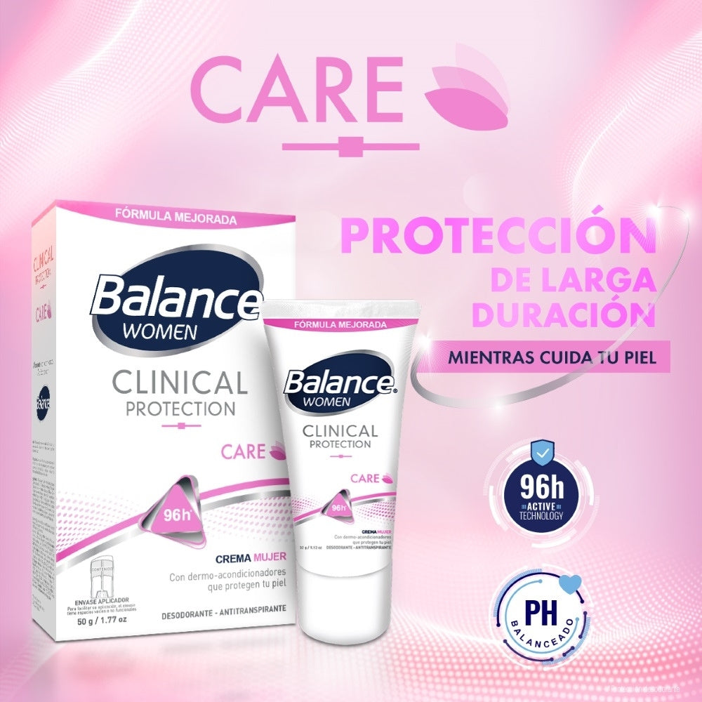 DESODORANTE CREMA BALANCE CLINICAL CARE MUJER CAJA 50 G