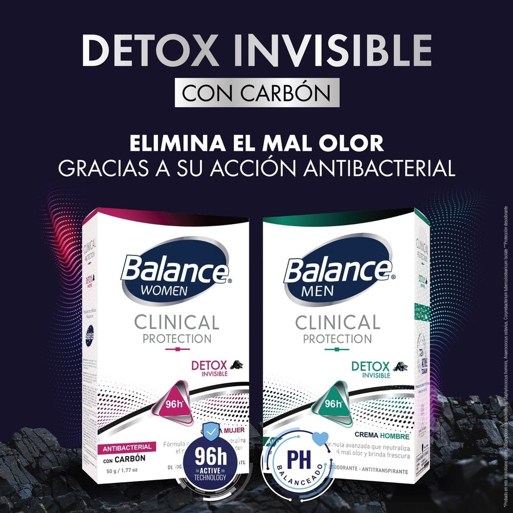 DESODORANTE CREMA BALANCE CLINICAL DETOX HOMBRE CAJA 50 G