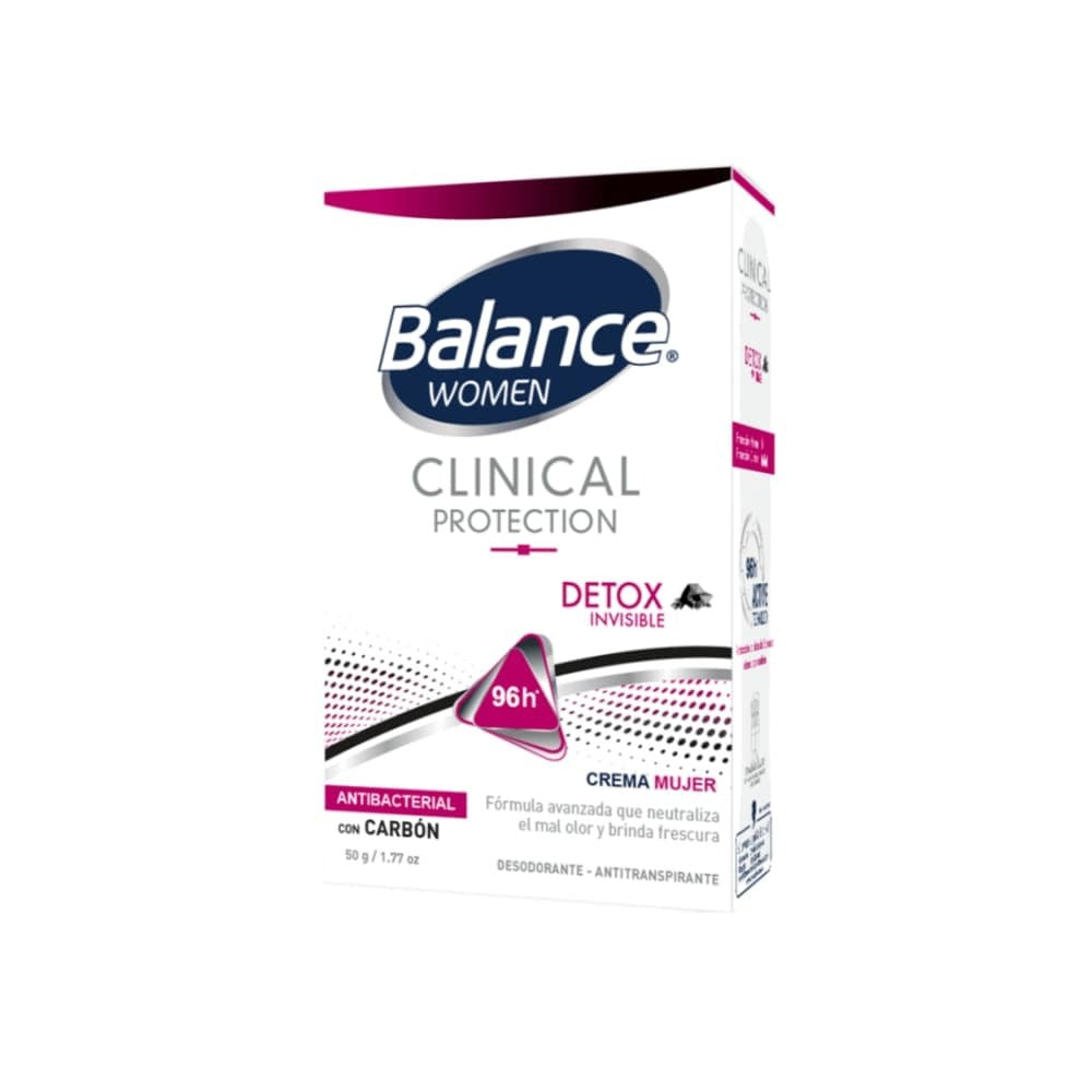 DESODORANTE CREMA BALANCE CLINICAL DETOX INV MUJER CAJA 50 G