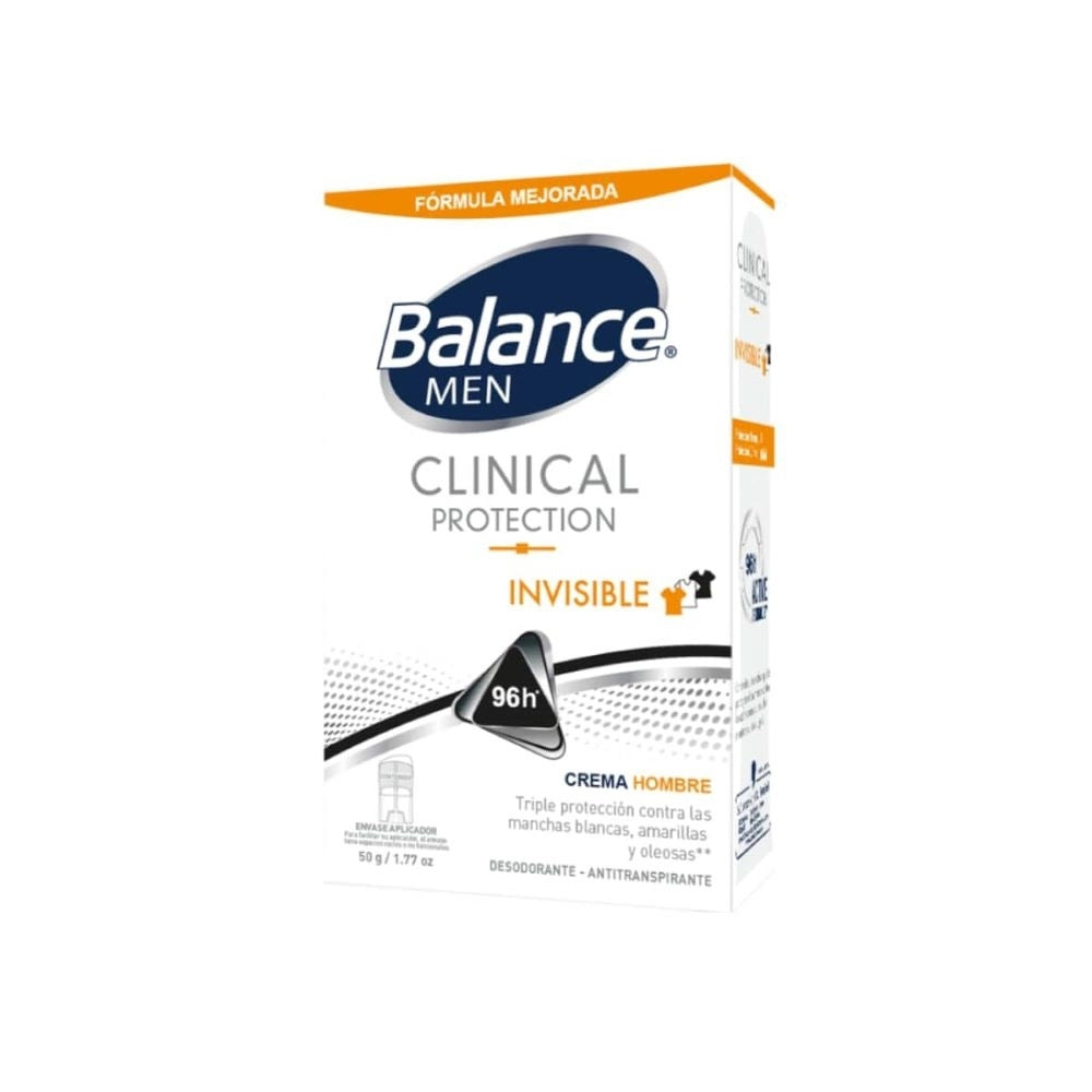DESODORANTE CREMA BALANCE CLINICAL INVISIBLE HOMBRE CAJA 50 G