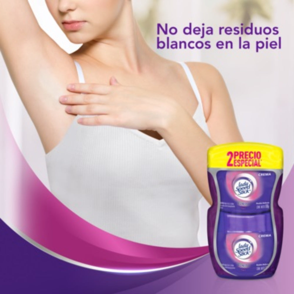 DESODORANTE CREMA LADY SPEED STICK TALC POTE 2X100G