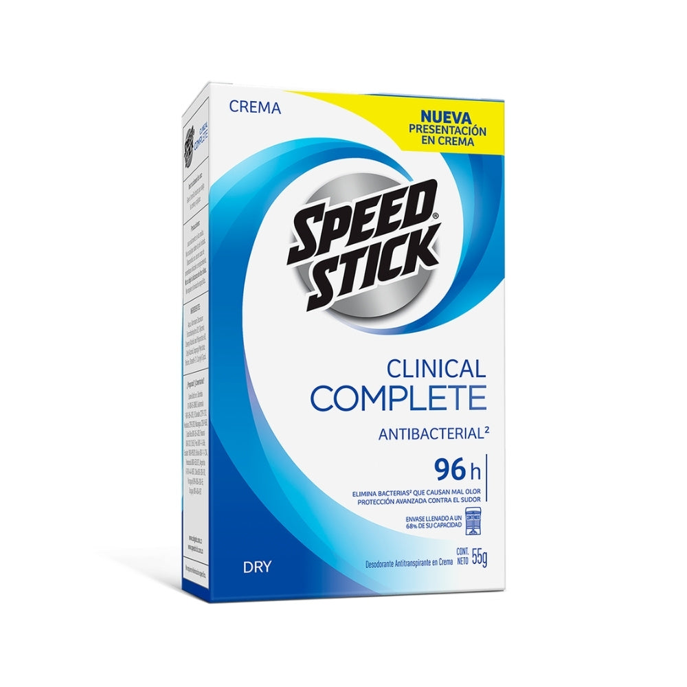 DESODORANTE CREMA SPEED STICK CLINICAL ANTIBACTERIAL CAJA 55 G