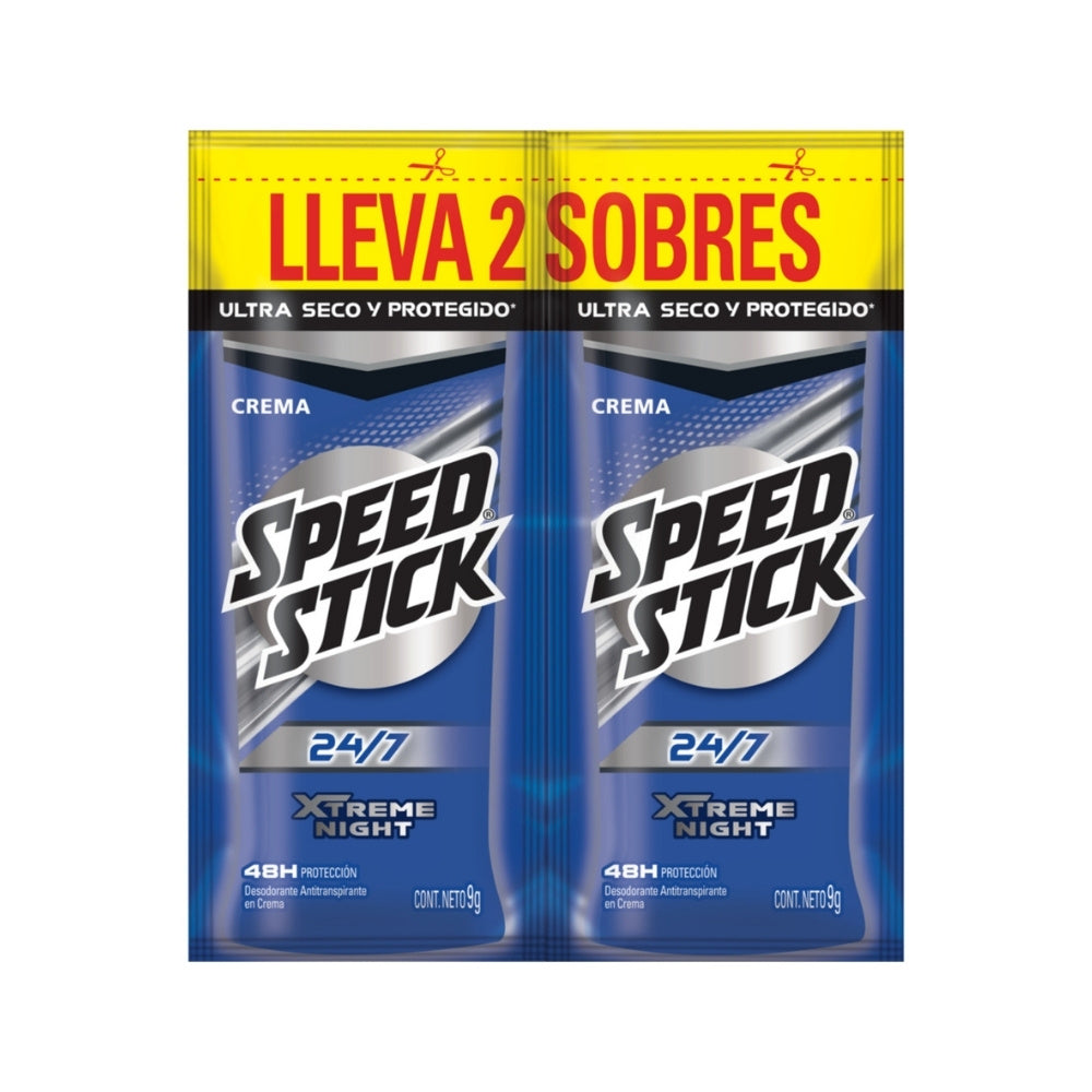 DESODORANTE CREMA SPEED STICK XTREM NIGHT DUO CAJA 2 X 9 GR