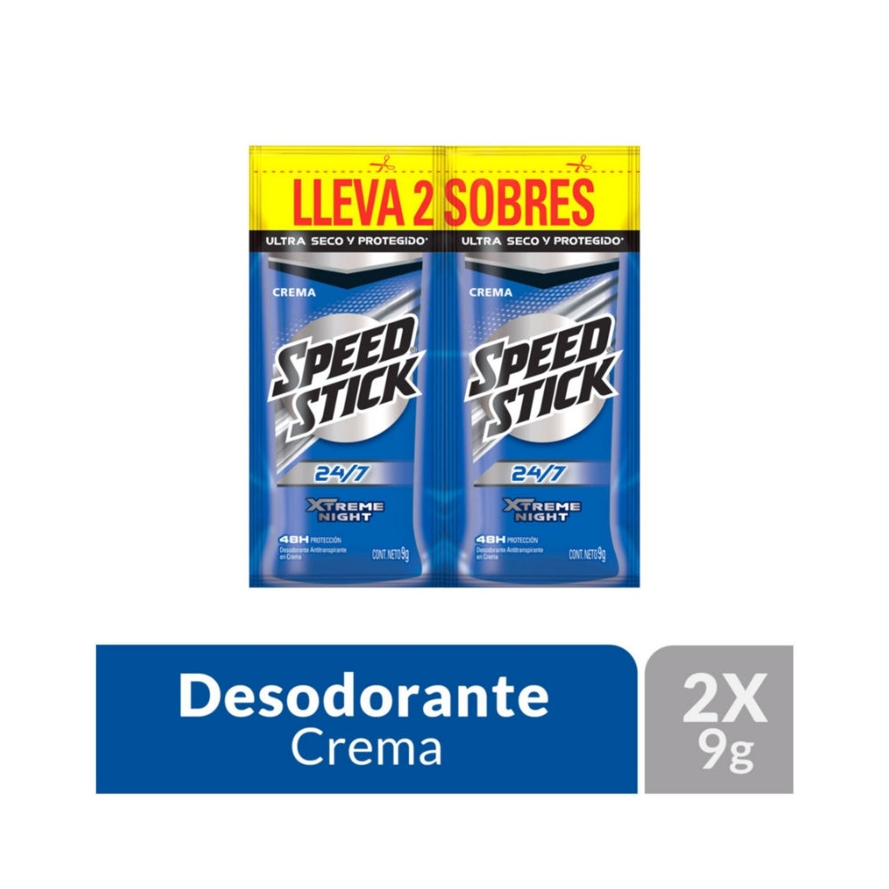 DESODORANTE CREMA SPEED STICK XTREM NIGHT DUO CAJA 2 X 9 GR