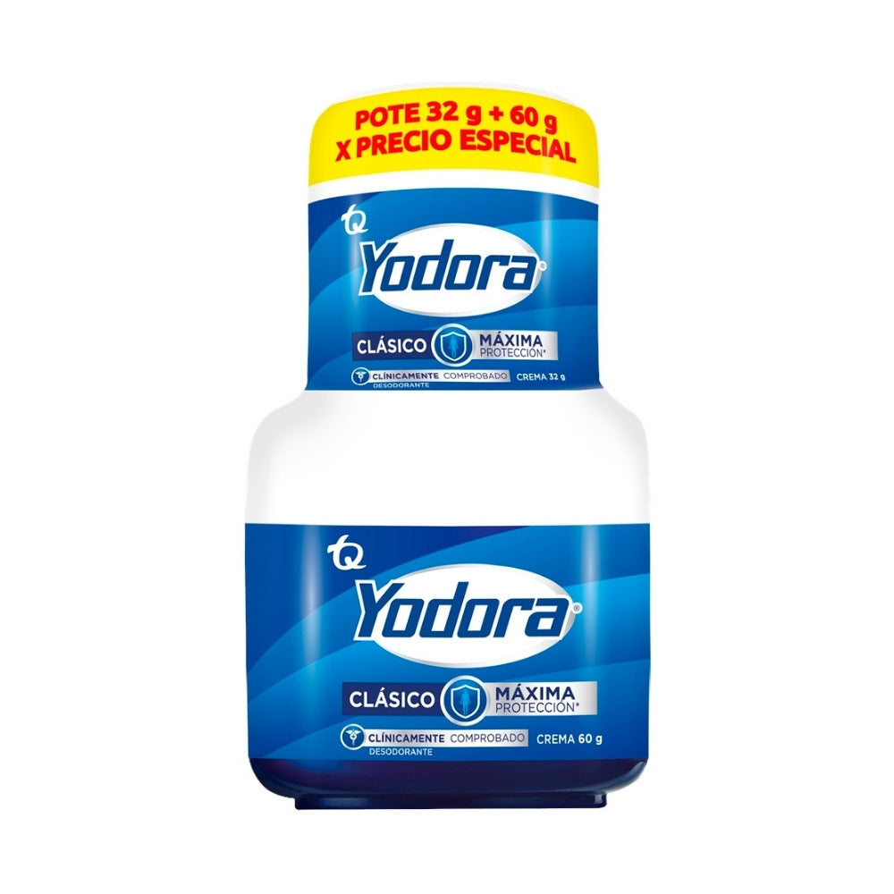 DESODORANTE CREMA YODORA CLASICO POTE 60G + 32G