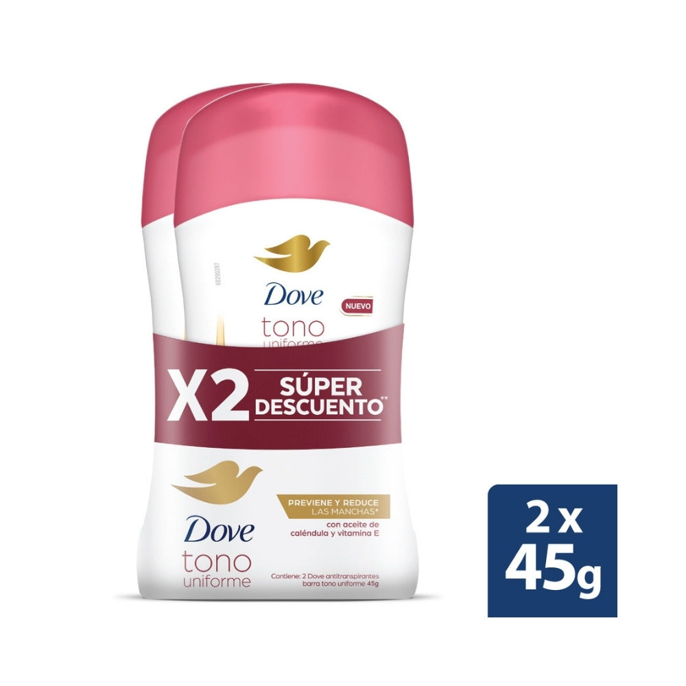 DESODORANTE DOVE DERMOACLARANT P.E. BARRA 2 X 45 G