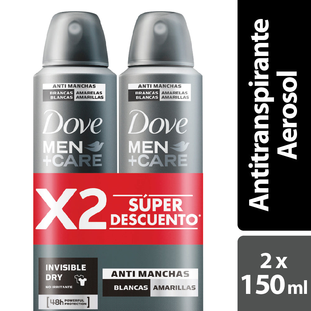 DESODORANTE DOVE MEN INVISIBLE DRY AEROSOL 2 X1 50 ML