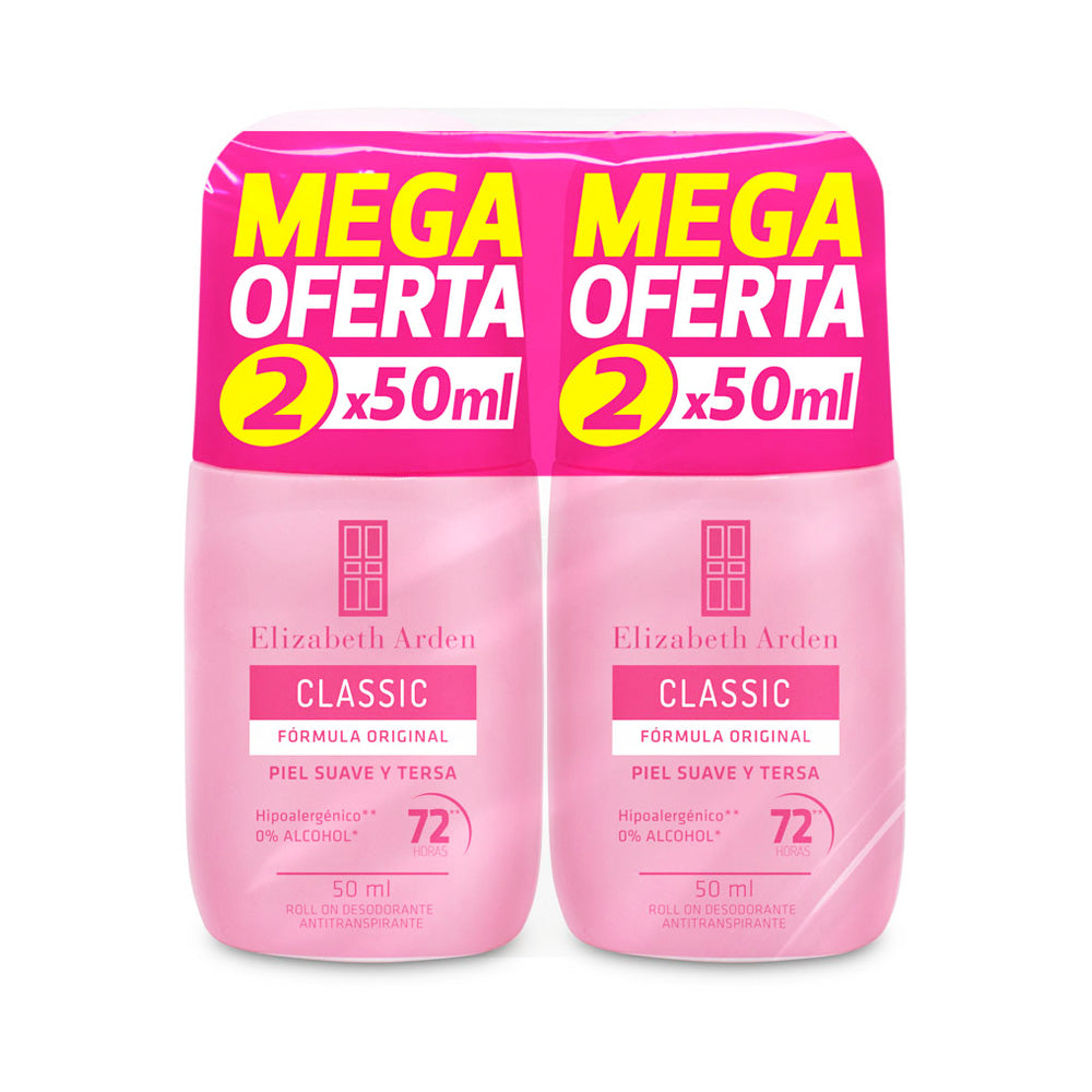 DESODORANTE ELIZABETH ARDEN CLASSIC 72 HRS ROLL ON 2 X 50 ML