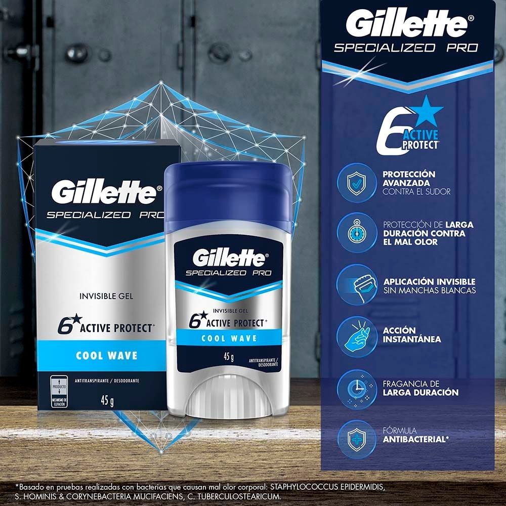 DESODORANTE GEL GILLETTE SPECIALIZED PRO COOL CAJA 45 G