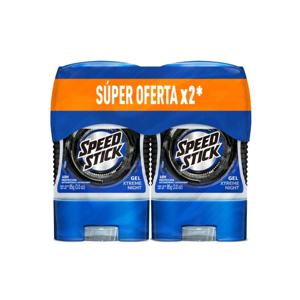 DESODORANTE GEL SPEED STICK XTREME NIGHT BARRA 2 X 85 G