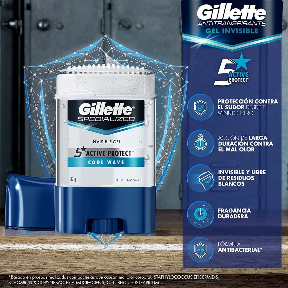 DESODORANTE GILLETTE GEL COOL WAVE BARRA 82 G