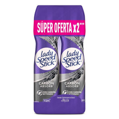 Desodorante Lady Speed Stick Carbon Absorb Spray 2X91g