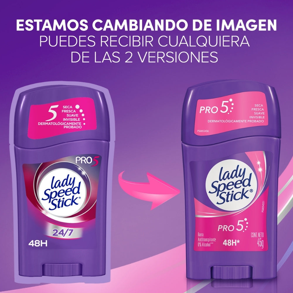 DESODORANTE LADY SPEED STICK PRO 5 BARRA 45 G