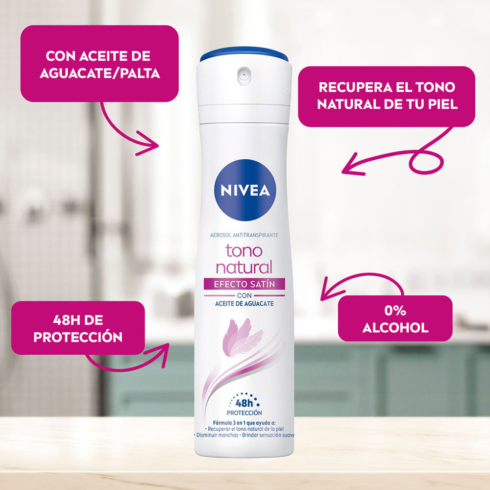 DESODORANTE NIVEA ACLARADO EFECTO SATIN SPRAY 150 ML