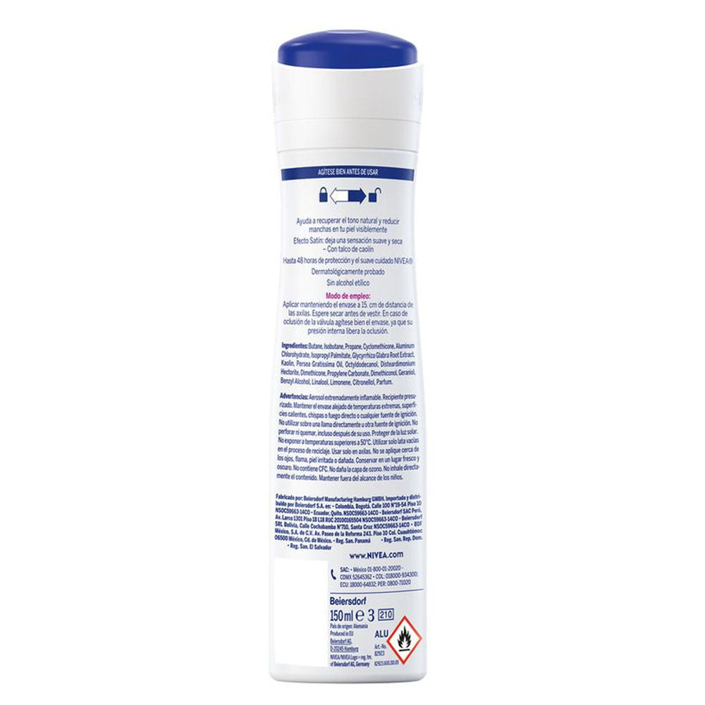DESODORANTE NIVEA ACLARADO EFECTO SATIN SPRAY 150 ML