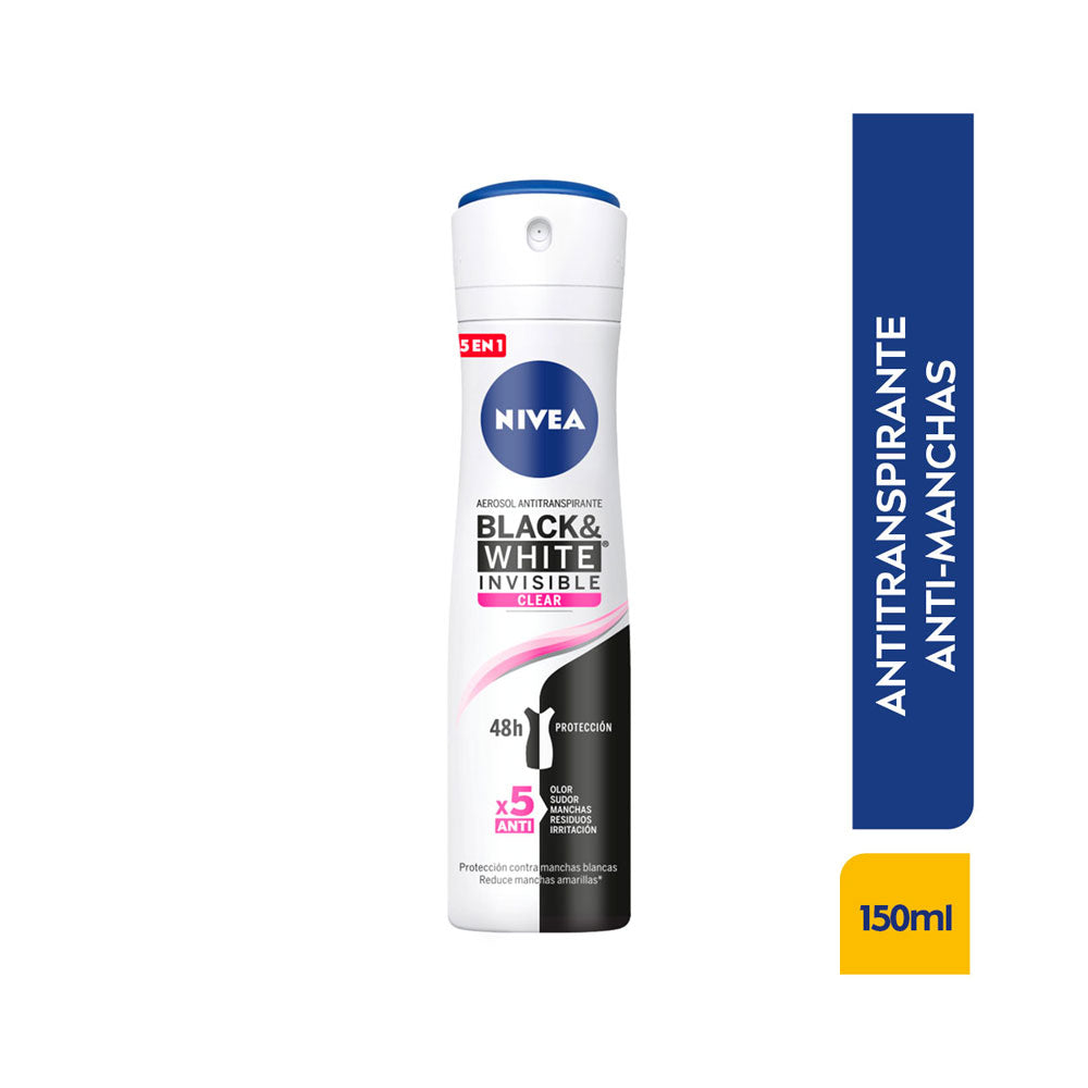 DESODORANTE NIVEA BLACK WHIT FEMENINO SPRAY 150 ML